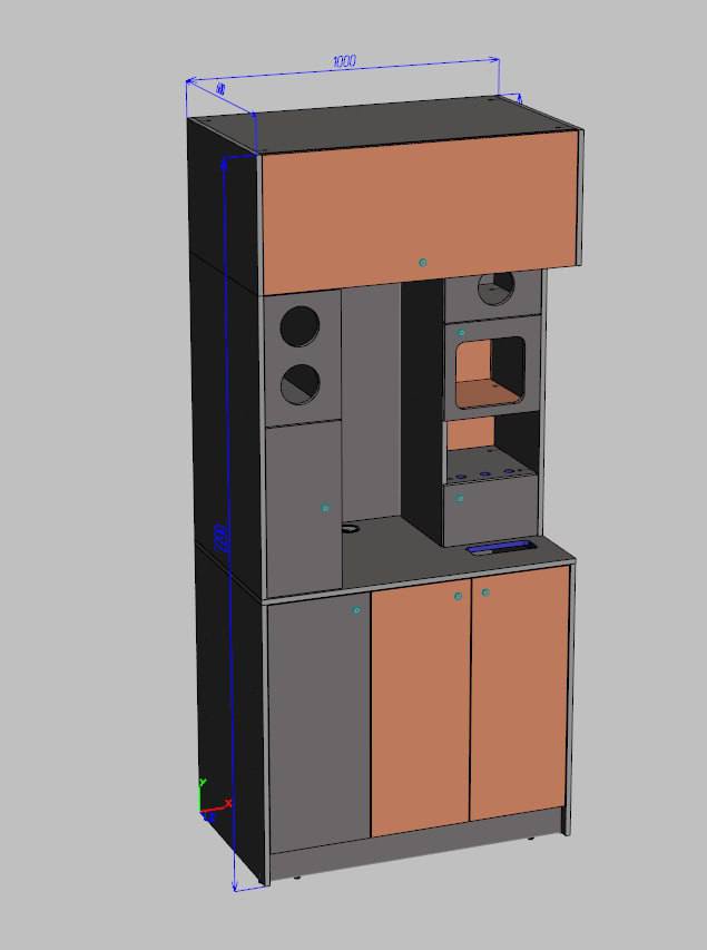 3D-модель стойки в цвете